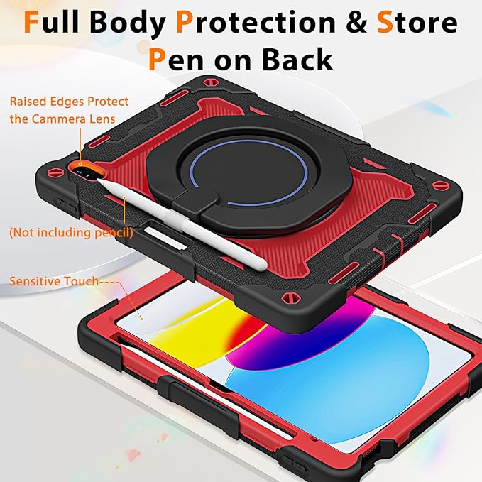 ROISKIN Case for iPad A16 11th Generation 11 Inch 2025 iPad 10th Generation Case 10.9 for Kids with Screen Protector360 Kickstand &amp HandlePen HolderShoulder StrapHeavy Duty Drop Protection