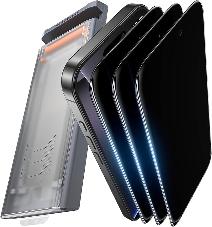 3 Pack for iPhone 15 Tempered Glass Privacy Screen Protector Dust Free CABIN Auto Positioning Bubble Free Privacy Protection Easy Installation9H+ Hardness