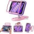 Kids Case for iPad mini 7 (A17 Pro) 2024 /iPad Mini6 2021Adjustable Portrait/Landscape Stand//Drop Proof with Handle/KickstandChild Friendly Case for iPad mini 7th/6th Gen 8.3inch (PurplePink)