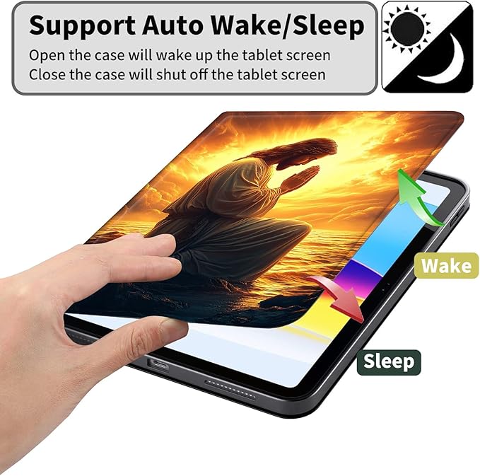 Case for Kindle Paperwhite 12th Generation 7 &amp Kindle ColorSoft Signature Edition PU Leather Protective Cover with Auto Sleep/Wake for Kindle Paperwhite 2024 – Jesus Prays Pattern