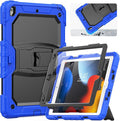 HXCASEAC Kids Case for iPad 9th/8th/7th Generation Full Body Protective Design | Foldable Stand | Screen Protector | Pencil Holder Durable for iPad 9th Gen / 8th Gen 10.2 inch Blue