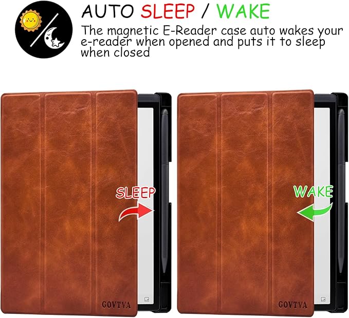 Protective Folio Case for 8.2'' iFLYTEK AINOTE Air 2 Ultra-Thin Lightweight Trifold Protective Cover with Built-in Pen Holder Auto Sleep/Wake for AINOTE Air2 Tablet (Brown)