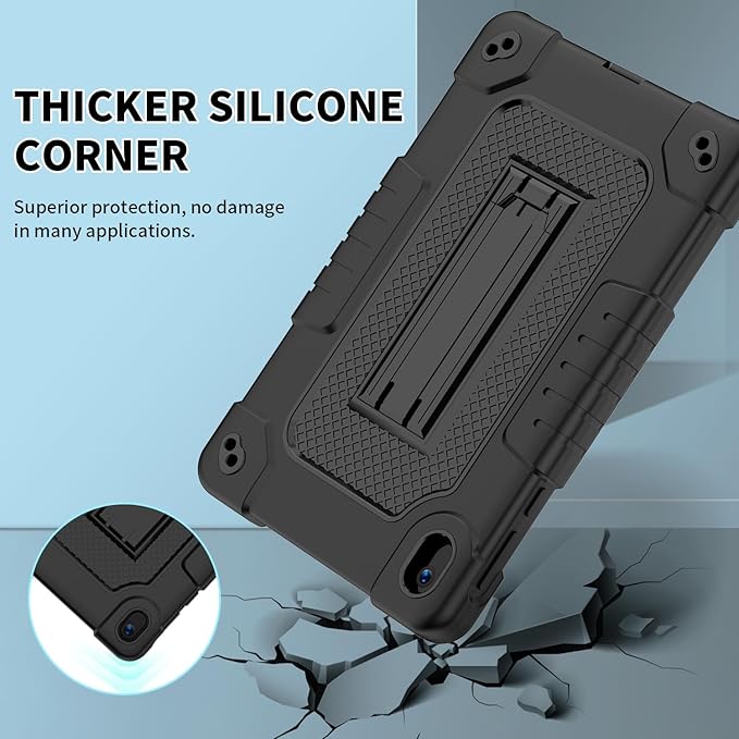 for Walmart Onn 8 inch Gen 4 2024 Model Tablet Case with 2 Pcs Screen ProtectorHeavy Duty Kids Shockproof Stand Shoulder Strap Case for Walmart Onn 8 2024 Model:100135923 (Black)