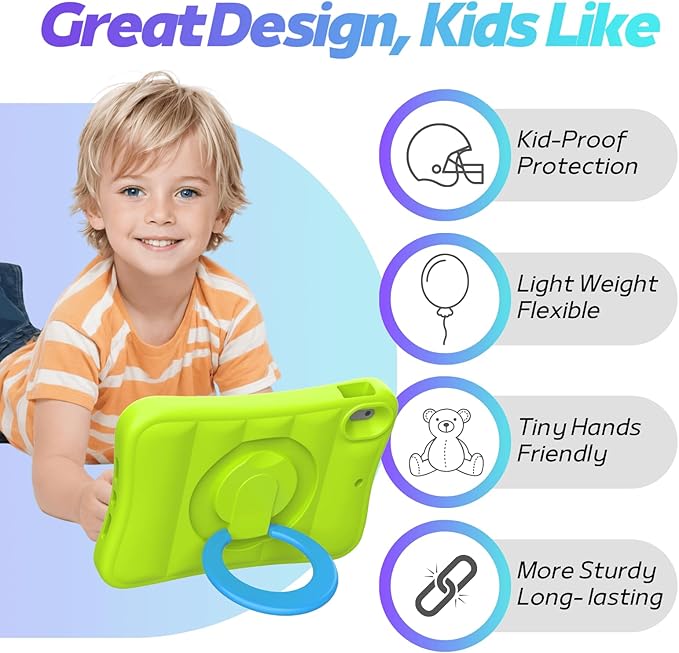 MRWHO Kids Case for iPad 9th 8th 7th Generation 10.2 inch – Sturdy Lightweight Flexible Shockproof Stand Handle Girls Boys Cover for iPad 9 8 7 Gen 2021/2020/2019 Green