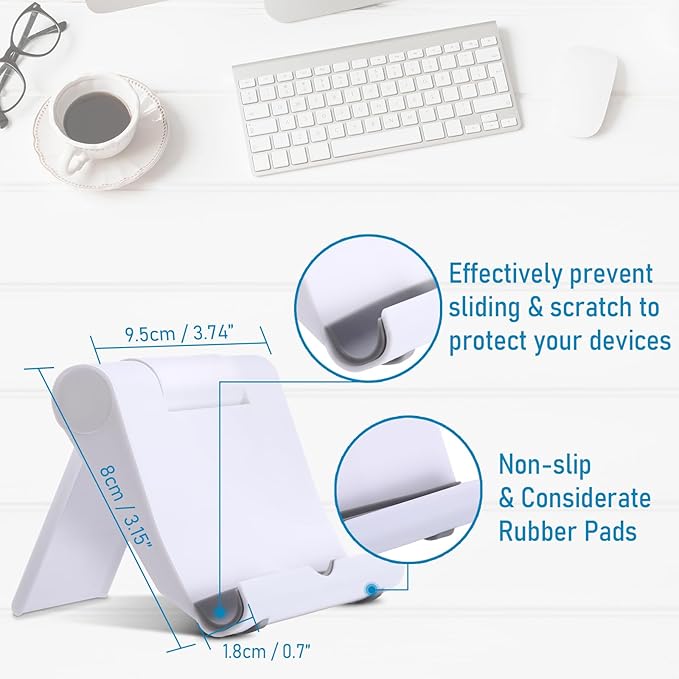 Wenqik 36 Pcs Cell Phone Stands Foldable Tablet Mobile Stand Adjustable Multi Angle Tablet Holder Compatible with Phone 15 14 13 12 11 Pro Xs Xs Max XR 8(White)