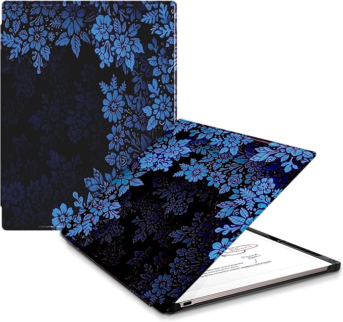 Case for Remarkable Paper Pro Tablet 11.8 (2024 Released) Lightweight and Hard Back Shell Protective Book Folio CoverHave Auto Sleep/WakePen Holder and Pen Tips Box (Blue Flowers)