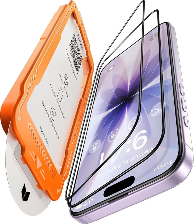 NeverBreak 9H+ Hardness for iPhone 17 Screen Protector 12FT Military Grade Protection (Scratch Shatter Drop Resistance) Tempered Glass Full Edge Coverage 6.3 2025 2 Pack with De-Bubble Card