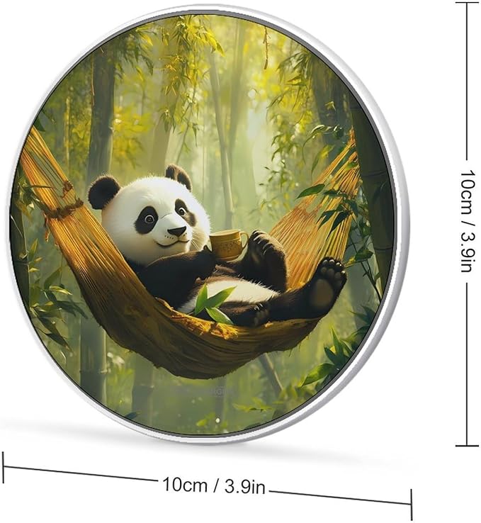 Cute Panda Wireless Charger Anti-Slip Wireless Charging Pad Slim Charger Mat for Men Women