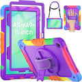 HXCASEAC Case for Samsung Galaxy Tab A11+ Plus 11 Inch Protective with Screen Protector/Hand Strap/Pen Holder Sturdy Shockproof for Samsung A11 Plus Tablet Case 5G SM-X230 SM-X236 SM-X238U - Purple