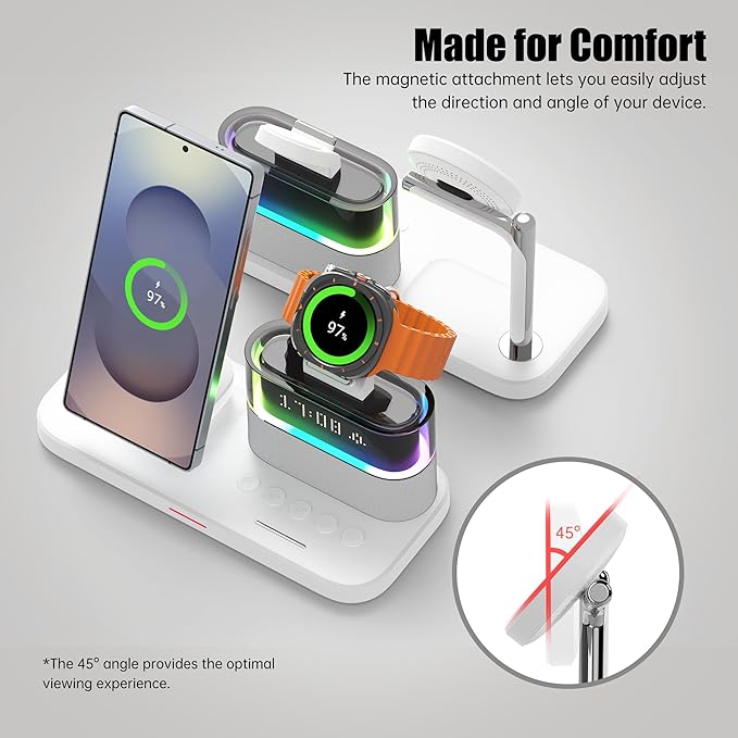 Magnetic Charger for Samsung 5 in 1 Wireless Charging Station for Samsung Galaxy S25 Ultra/S24/S23/S22 Galaxy Watch 8/7/6/4/5 Galaxy Buds/Pro Upgraded Version
