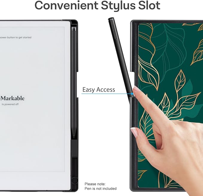 CoBak Case for Remarkable 2 Paper Tablet with Two Viewing Angles- Lightweight and Hard Back Shell Protective Book Folio Cover with Built-in Pen Holder - for 10.3 2020 Released (with Stand Green)