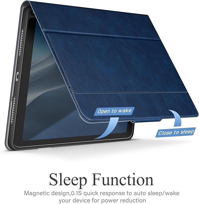 auaua Case for iPad (A16) 11th Generation 11 Inch 2025 iPad 10th Generation 10.9 Inch 2022 with Pencil Holder and Pocket Typing Angle Muti-Stand Magnetic Closure Auto Sleep/Wake (Blue)