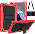 for Onn 10.4 Tablet Pro 2023 Model: 100110603 Case Built in Kickstand Heavy Duty Hybrid Case Hard Back Case Come with Tempered Glass/Shoulder Strap for Onn 10.4 Tablet Pro (Red+Black/1 Pcs)
