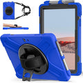 ZenRich Rugged Case for Surface Go 4 (2023)/Surface Go 3 (2021)/ Surface Go 2 (2020) Surface Go (2018) with Pen Holder Heavy Duty Shockproof Case with Stand Hand Strap and Shoulder Belt-Blue