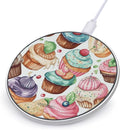 Cupcakes Donuts Muffins Sugar Wireless Charger Fast Wireless Charging Pad with USB Cable 10W Anti-Slip Magnetic Wireless Charger Portable Slim Charger Puck Travel Charging Station