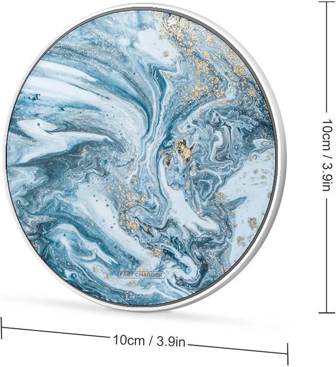Beautiful Marble Wireless Charger Portable Cordless Charger Round Wireless Charging Pad Phone Charger