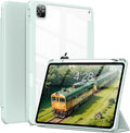 for iPad Pro 13 inch Case (M5/M4) 2025/2024 Slim Protective Cover with Apple Pencil Holder Soft TPU Back Cover for ipad pro 13 inch Trifold Stand Auto Wake/Sleep (Light Green)
