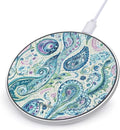Paisley Pattern Blue Green Phone Charger Magnetic Charging Pad Anti-Slip with USB Cable
