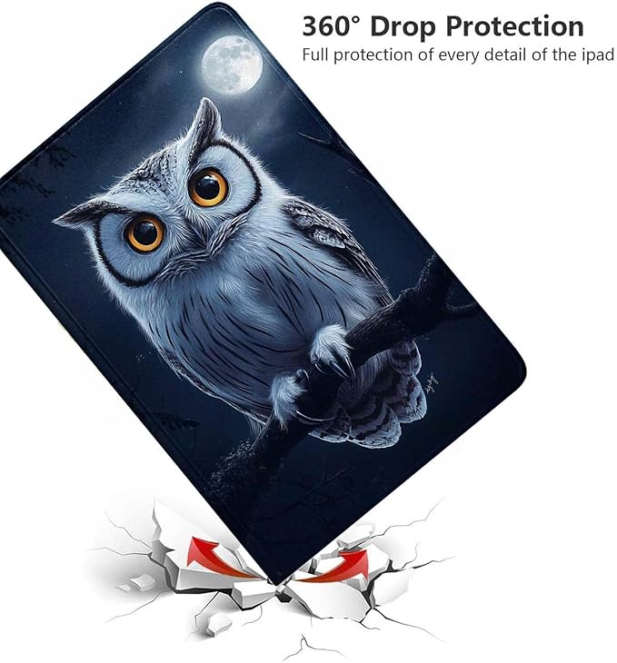 Case for Samsung Galaxy Tab A11 / Tab A9 8.7-Inch 2025/2023Slim Protective LeatherAuto Wake/SleepAdjustable Viewing Angle Stand.Owl Moon