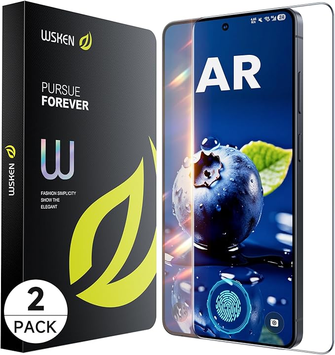 WSKEN for Samsung Galaxy S26 Ultra Screen Protector - AR Original Visual Fingerprint Unlock [100% Anti Reflection] Shatterproof Anti Glare 9H+ Tempered Glass S26 Ultra Screen Protector 2 PCS