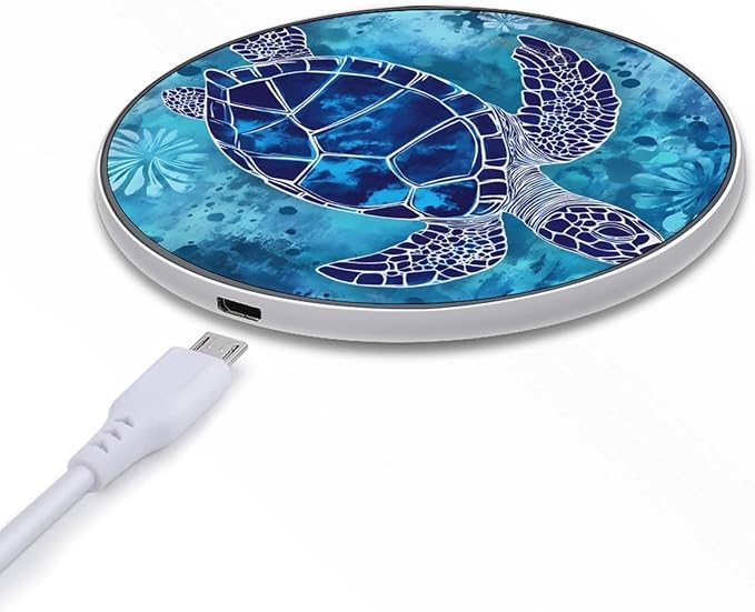Turtle Ocean Daisy Flowers Phone Charger Magnetic Charging Pad Anti-Slip with USB Cable
