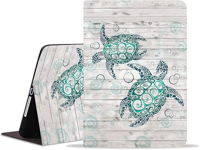 Sea Turtle on Rustic Wooden Board