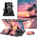 Case for Samsung Galaxy Tab S10 Plus/ S9 FE Plus/ S9 Plus 5G Tablet 12.4 Inch Case360 Degree Rotating Swivel PU Leather Stand Flip Folio Cover with Auto Wake/SleepPink Beach Sunset