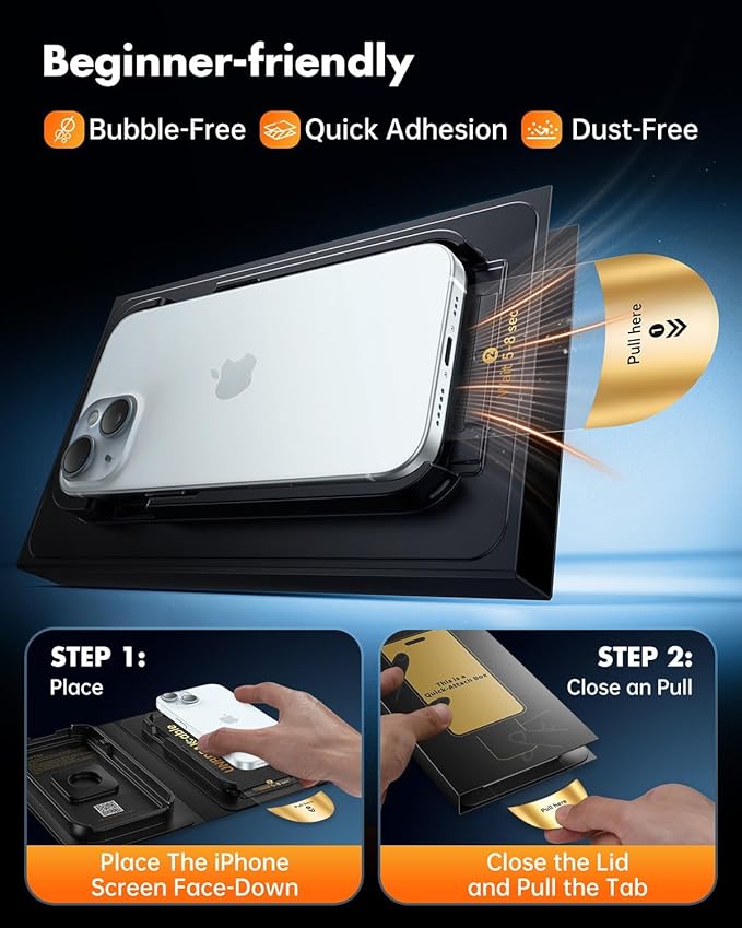 UNBREAKcable Privacy Screen Protector for iPhone 15 Plus 3 Pack Full Coverage Tempered Glass [28° Anti-Spy] [9H Hardness] [Easy Installation Box] Shatterproof Private Screen Guard