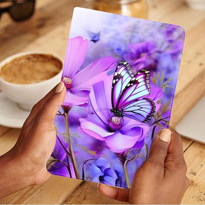 Purple Flowers and Butterfly