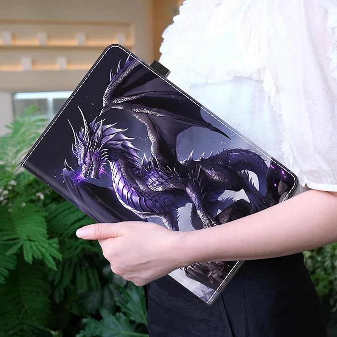 Case for All-New Amazon Fire HD 10 and 10 Plus Tablet (13th/11th Generation 2023/2021 Release) 10.1 - Slim Fit Standing Cover with Auto Sleep/WakePurple Dragon