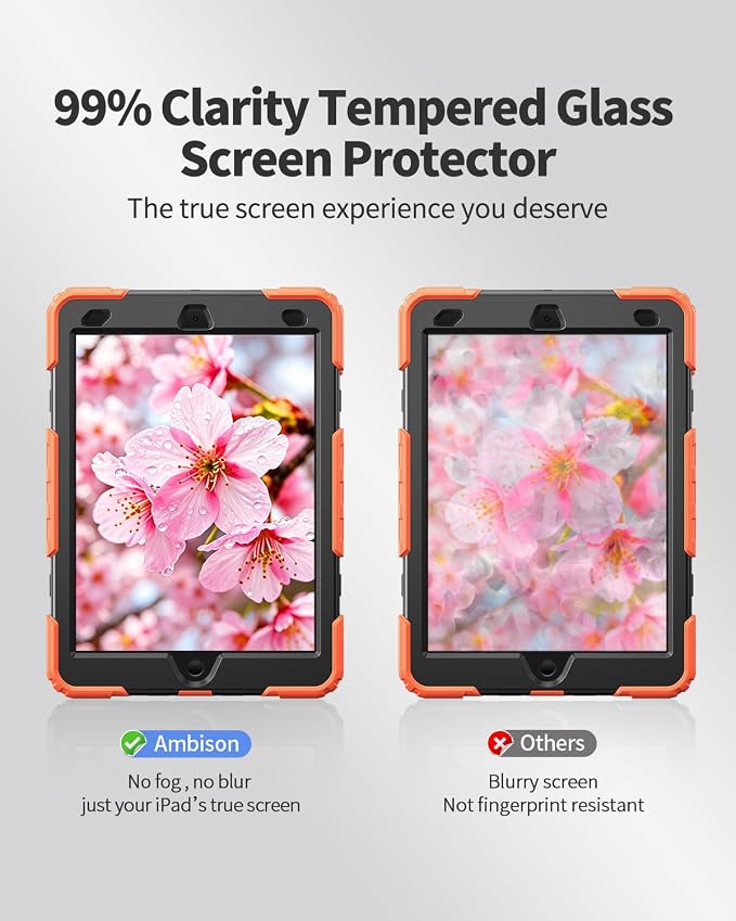 Orange Case with Glass Screen Protector