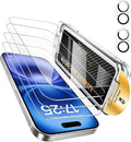 UNBREAKcable for iPhone 16 Screen Protector 4+2 Pack [9H+ Military-Grade Shatterproof] [Effortless Bubble-Free Installation] Ultra HD Clarity Tempered Glass with Lens Protector Case friendly