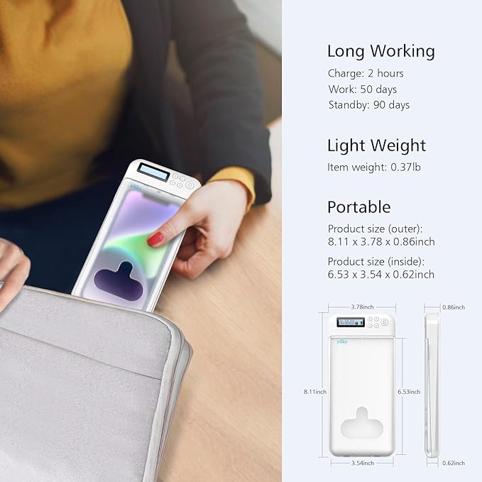 ySky Timed Phone Lock Box for iPhone &amp Android - Self-Control Timer to Help Kids &amp Students Focus Back - Translucent