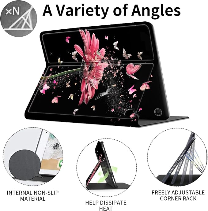Pink Flowers and Butterflies