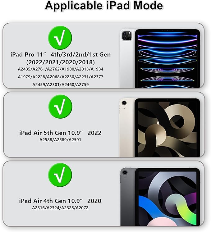 Case for iPad Pro 11 Inch 4th 2022/3rd 2021/2nd 2020/1st Gen 2018 iPad Air 10.9 Inch 2022/2020 5th/4th Generation Case with Pencil Holder/360° Rotating Handle Stand Pink+Blue