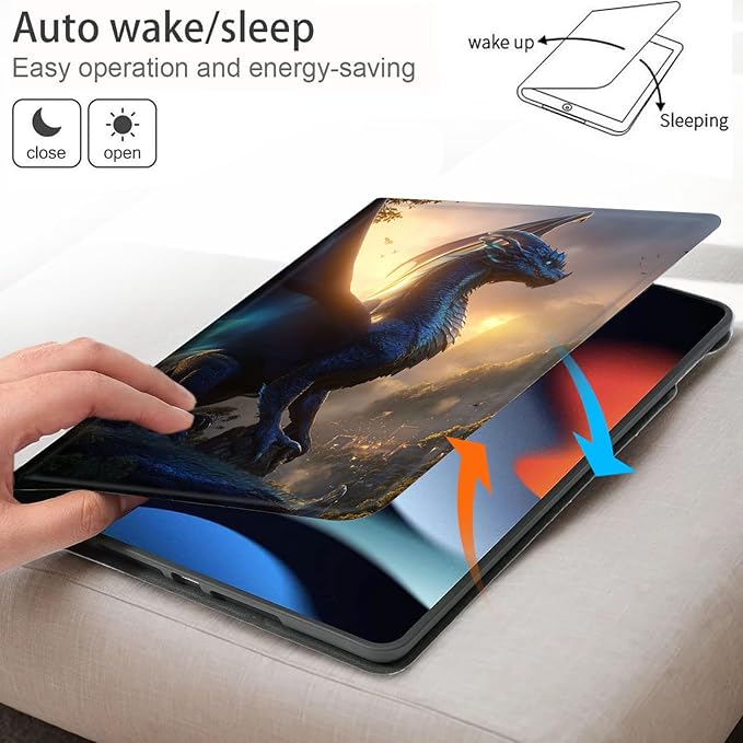 Bxgolkgd Tablet Case for 7 Kindle Paperwhite 2024 (12th Gen) &amp Kindle Colorsoft Signature EditionAuto Wake/Sleep FunctionBlue Dragon