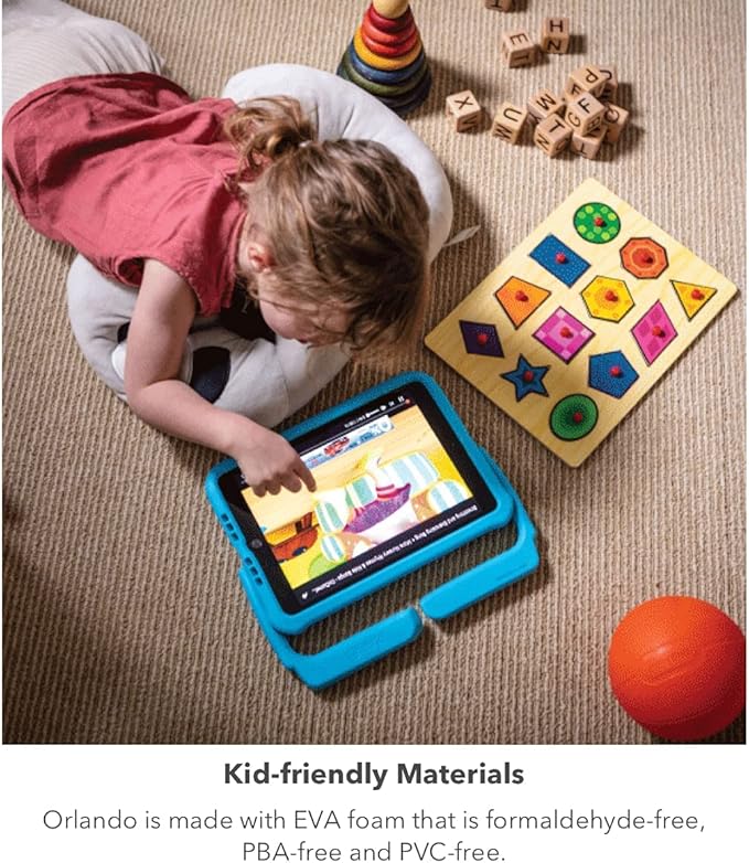 ZAGG Gear4 Orlando Kids Tablet Case for iPad 10.2 9th 8th &amp 7th Generation - Made With D3O Shockproof Stand Blue