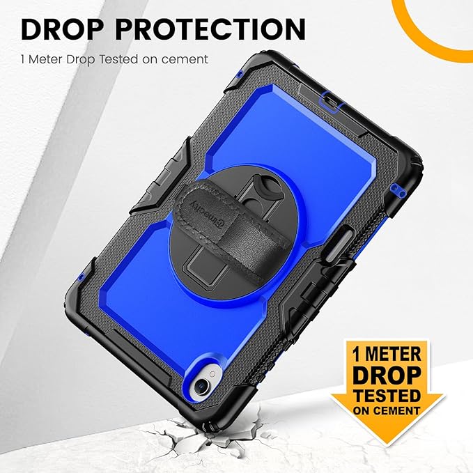 Timecity Case for Samsung Galaxy Tab S11 11-Inch 2025 Model (SM-X730/X736B/X738) Heavy Duty Protective Cover with Screen Protector Rotating Stand Shoulder Strap &amp S Pen Holder Dark Blue