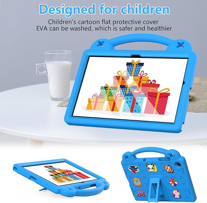 Compatible with Samsung Galaxy Tab A9 Plus X216B(2023) Tablet Case Lightweight Shockproof Protective Case with Shoulder Strap &amp Stand Handle for Girl Kid Gift Sky Blue