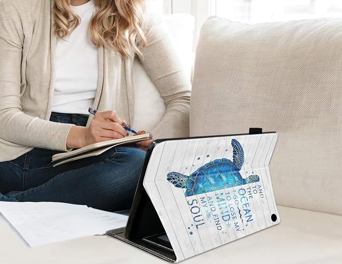 Funny Words with Blue Sea Turtle on Rustic Wooden Board