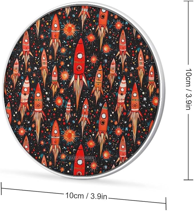 Redspace Rocket Wireless Charger Anti-Slip Wireless Charging Pad Slim Charger Mat for Men Women