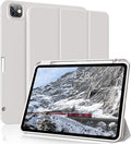 for iPad Pro 12.9 Case (6th/5th/4th/3rd Generation 2022/2021/2020) &amp ipad Air 13 inch case (M3 2025/M2 2024) with Pencil Holder Smart Slim Trifold Stand Case with Soft TPU Back (Gray)