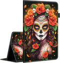 Case for Amazon Fire HD 10 Tablet (9th/7th/5th Generation2019/2017/2015 Release) Multi-Angle Smart Stand Cover Auto Sleep/Wake for Fire 10.1 InchSexy Woman with Roses Sugar Skull