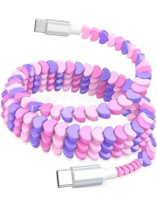 Purple-Pink Heart Beaded