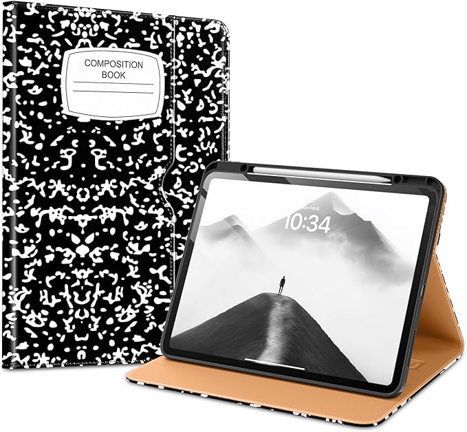 VIKESI Case for iPad Pro 13 (M4) 2024 Leather Stand Cover with Apple Pencil Holder Auto Wake/Sleep Multiple Viewing Angles Built in Hand Strap &amp Pocket Book