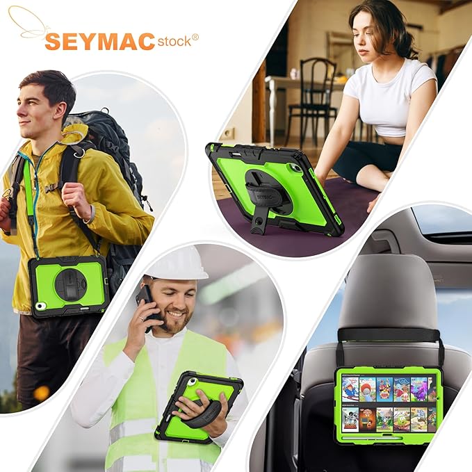 SEYMAC stock Case for Samsung Galaxy Tab S11 5G Tablet Case 11'' Protective with Screen Protector Pen Holder 360 Rotate Stand Hand Strap Shoulder Strap Green1