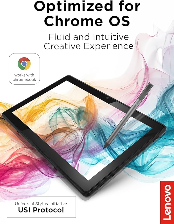 Lenovo USI Stylus Pen Chrome OS Support 4096 Levels of Pressure Sensitivity 150 Days Battery Life AAAA Battery Works with Chromebook GX81B10212Grey