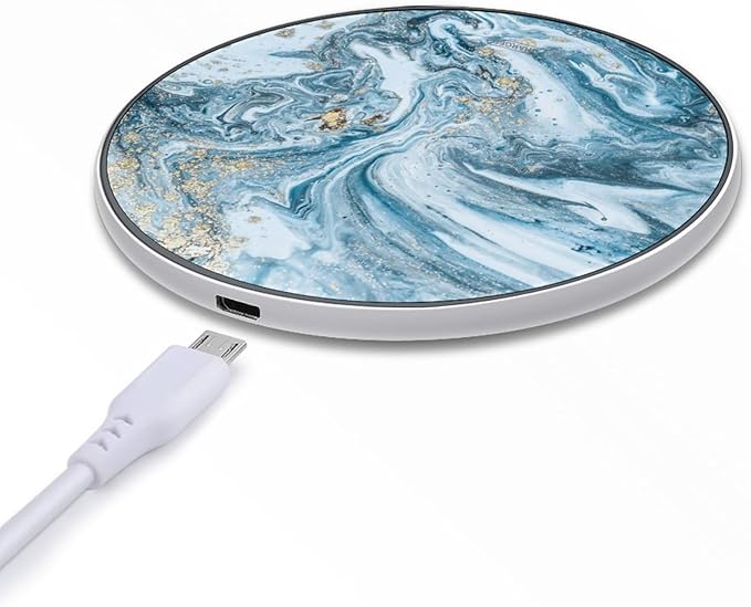 Beautiful Marble Wireless Charger Portable Cordless Charger Round Wireless Charging Pad Phone Charger