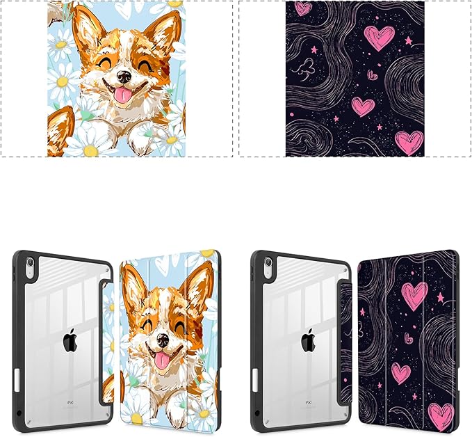 Personalized Photo Case for iPad Air 11'' (M4 2026/M3 2025/M2 2024)/ iPad Air 10.9'' Air 5th /4th Gen Shockproof Cover with Penceil Holder Auto Wake/Sleep Stand Cover Custom Photo
