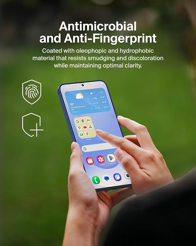 Belkin ScreenForce InvisiGlass Treated Screen Protector for Samsung Galaxy S25+ 9H Hardness Scratch-Resistant Impact Protection w/Align Tray for Easy Application - Made with Recycled Glass